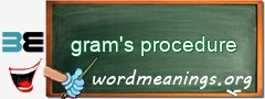WordMeaning blackboard for gram's procedure